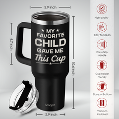 Dad Gift from Daughter, 40oz Stainless Steel Insulated Coffee Tumbler With Lid & Straw, Travel Cup Gift for Dad, Christmas Birthday Father's Day