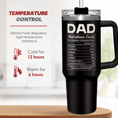 Dad Gift from Daughter, 40oz Stainless Steel Insulated Coffee Tumbler With Lid & Straw, Travel Cup Gift for Dad, Christmas Birthday Father's Day