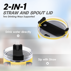 School Bus Driver Gift, 40oz Stainless Steel Insulated Coffee Tumbler With Lid & Straw, Travel Mug Appreciation Gift for Men Women Christmas Birthday Back To School