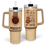 Guitarist Gifts for Men, 40oz Stainless Steel Insulated Coffee Tumbler with Lid & Straw, Travel Cup Gift for Musician Guitar Player, Christmas Birthday