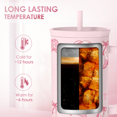 Cowgirl 40oz Slider Tumbler with Handle and Straw - Insulated Stainless Steel Travel Coffee Mug for Women Girls, Gift for Birthday, Christmas