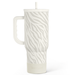 Zebra Skin 40oz Slider Tumbler with Handle and Straw - Insulated Stainless Steel Travel Coffee Mug for Women Girls, Gift for Birthday, Christmas