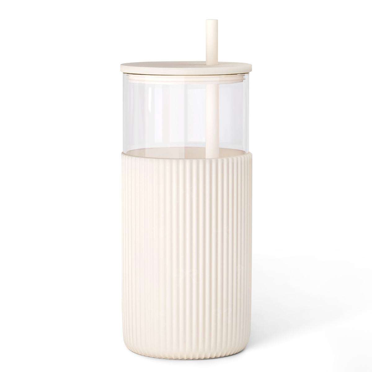 Glass Tumbler with Straw and Lid, Glass Water Bottle with Silicone Sleeve 20oz, Smoothie, Iced Coffee Cup, Gifts for Women Teen Girls Birthday Christmas