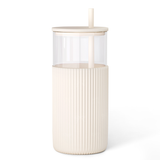 Glass Tumbler with Straw and Lid, Glass Water Bottle with Silicone Sleeve 20oz, Smoothie, Iced Coffee Cup, Gifts for Women Teen Girls Birthday Christmas