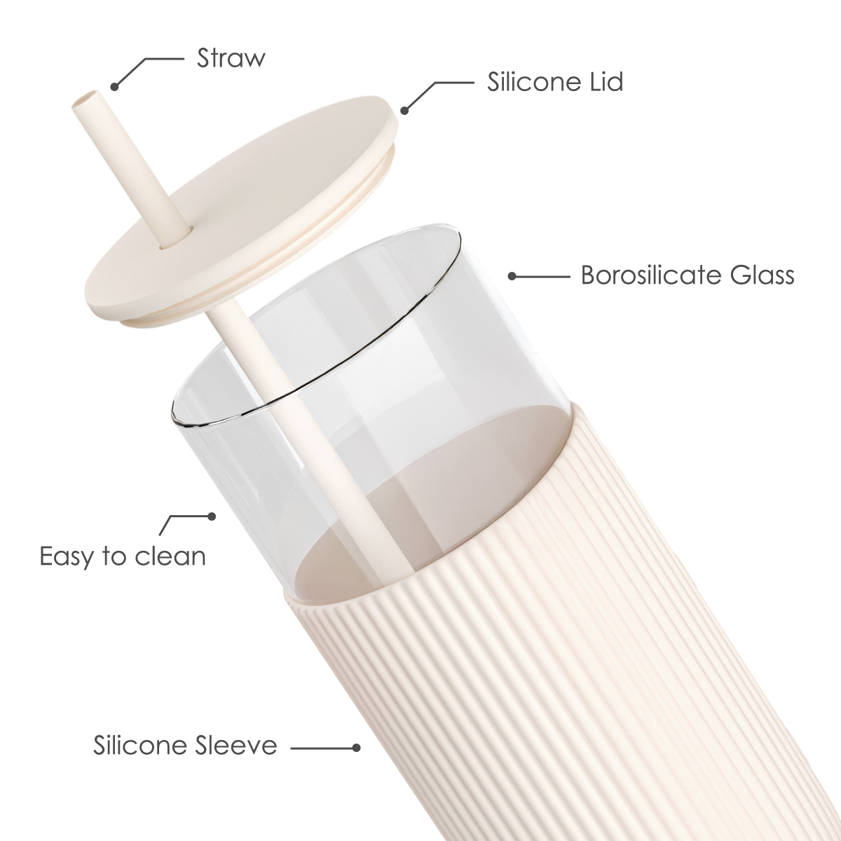 Glass Tumbler with Straw and Lid, Glass Water Bottle with Silicone Sleeve 20oz, Smoothie, Iced Coffee Cup, Gifts for Women Teen Girls Birthday Christmas