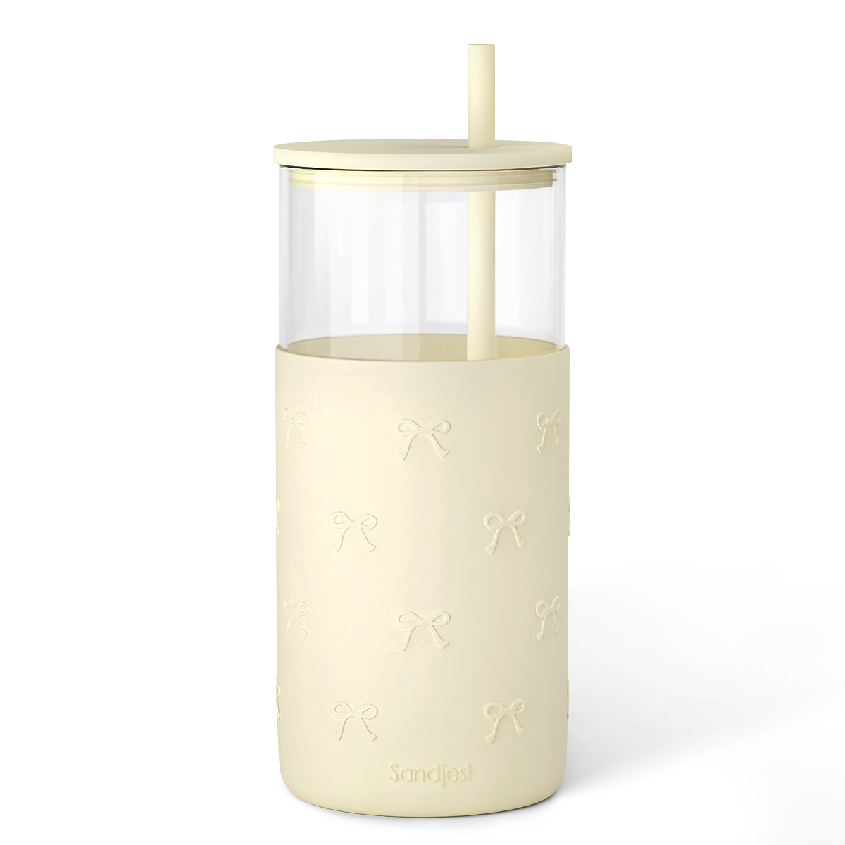 Glass Tumbler with Straw and Lid, Glass Water Bottle with Silicone Sleeve 20oz, Smoothie, Iced Coffee Cup, Gifts for Women Teen Girls Birthday Christmas