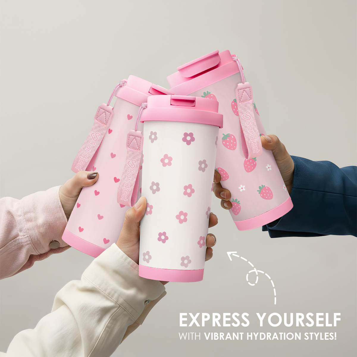 CaféMate 18oz Coffee Tumbler | Pink Flowers