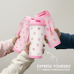 CaféMate 18oz Coffee Tumbler | Pink Flowers