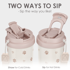 CaféMate 18oz Coffee Tumbler | Paw Prints