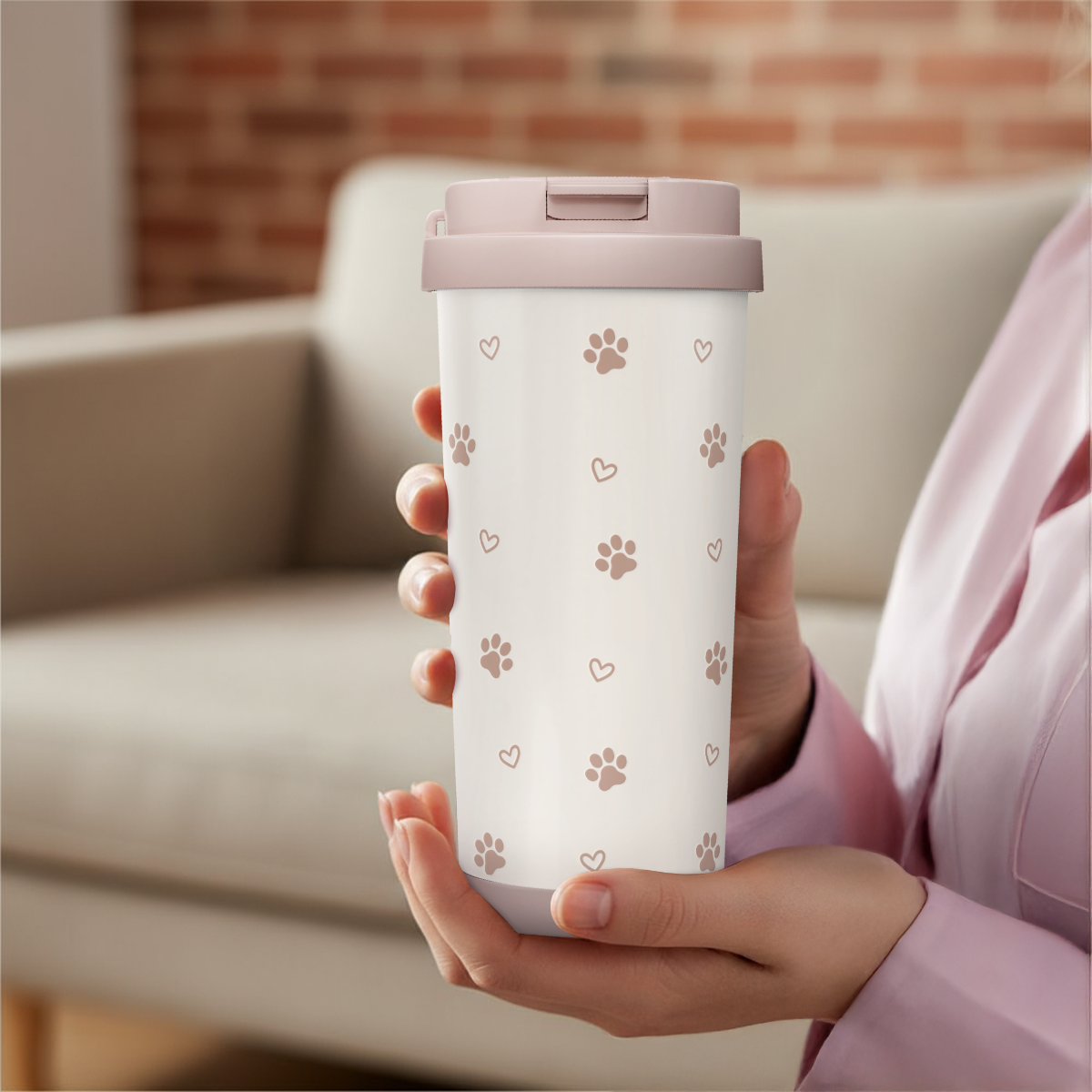 CaféMate 18oz Coffee Tumbler | Paw Prints