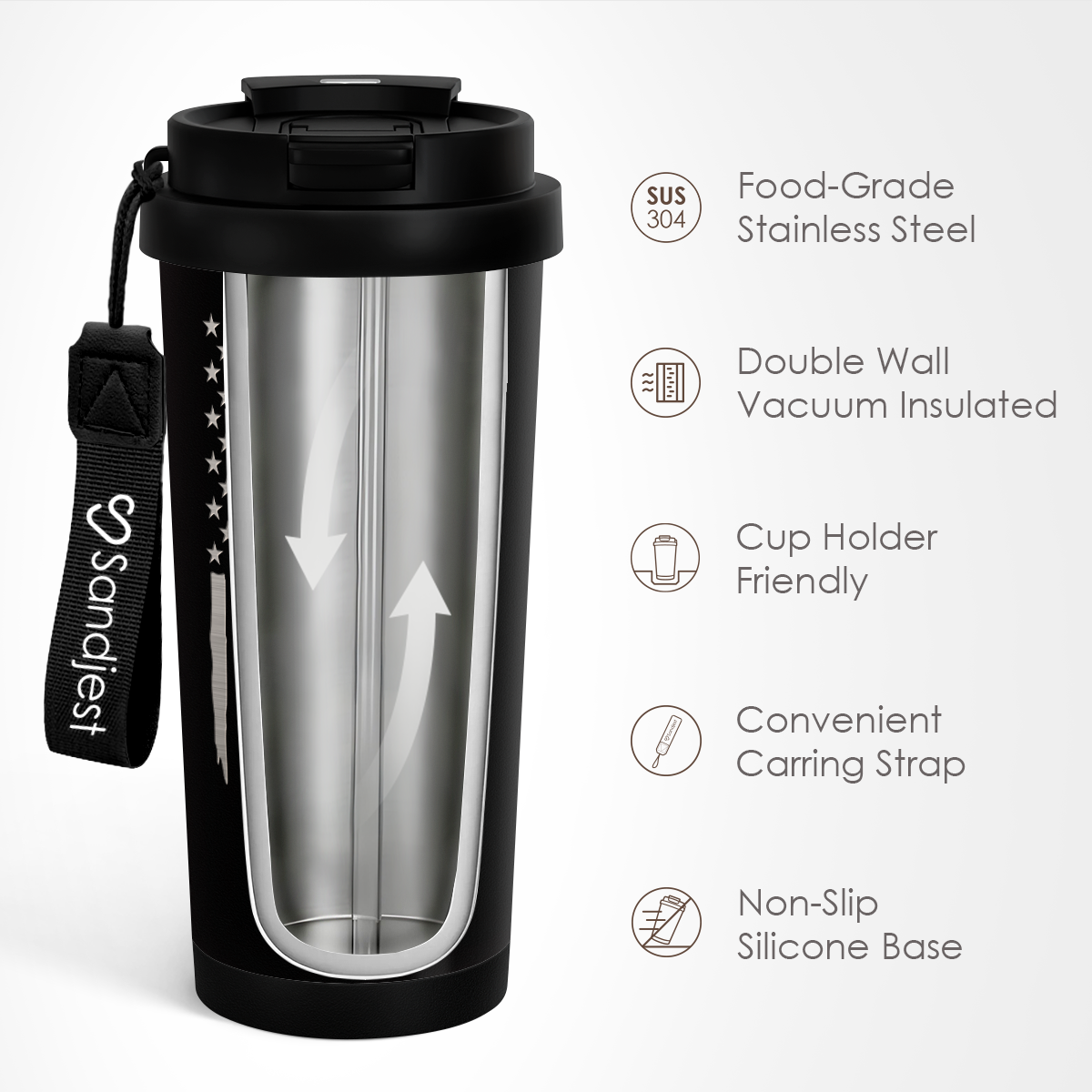 CaféMate 18oz Coffee Tumbler | American Flag
