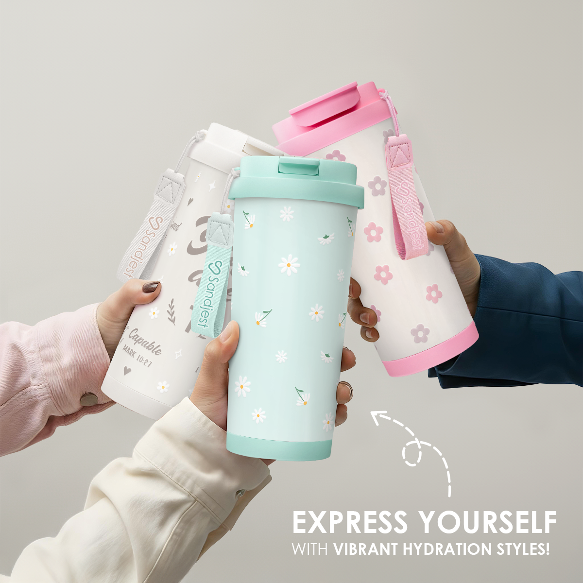 CaféMate 18oz Coffee Tumbler | Daisies