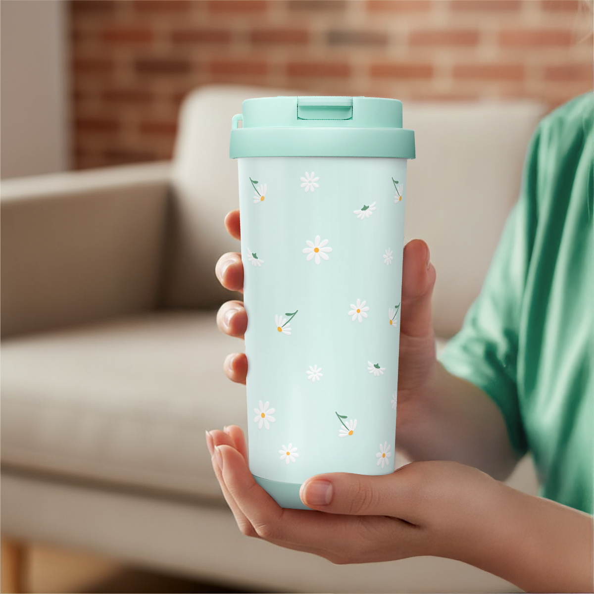 CaféMate 18oz Coffee Tumbler | Daisies