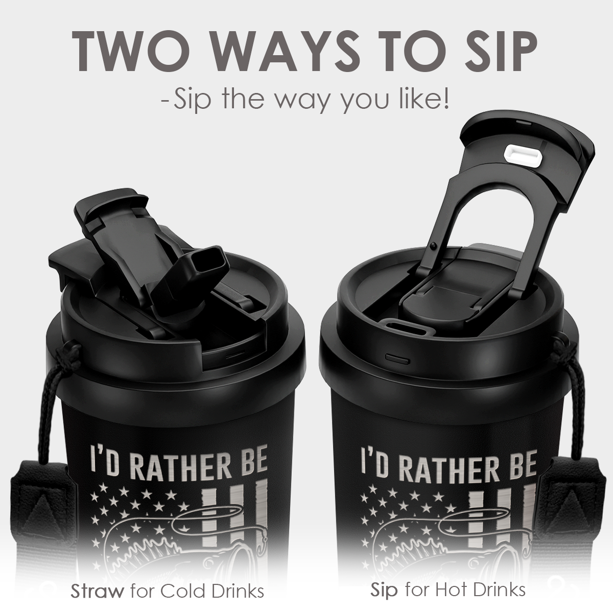 CaféMate 18oz Coffee Tumbler | Fishing Lovers