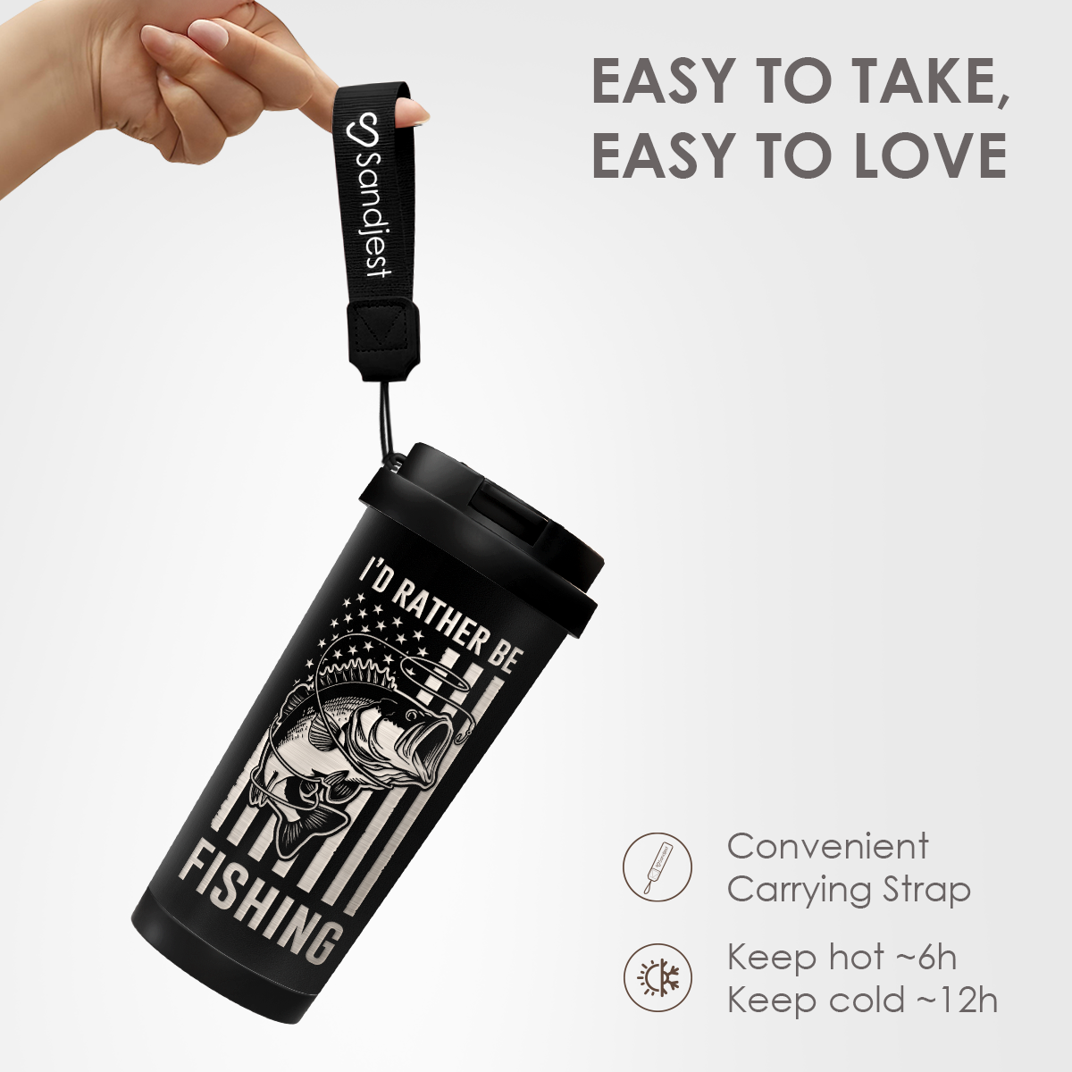CaféMate 18oz Coffee Tumbler | Fishing Lovers