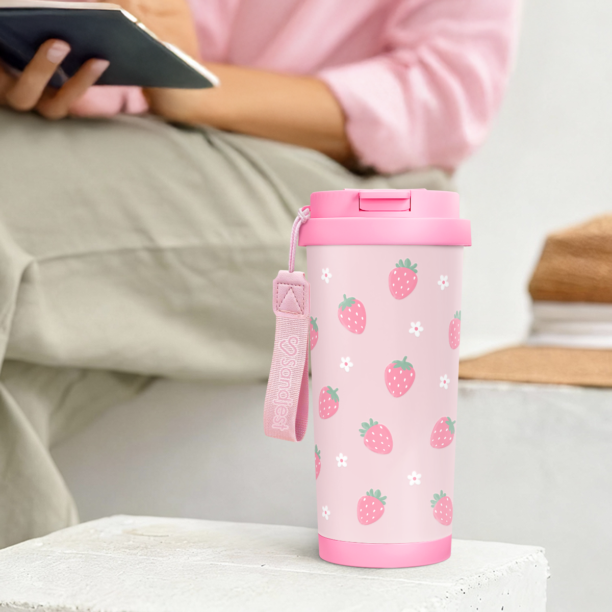 CaféMate 18oz Coffee Tumbler | Strawberries