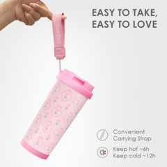 CaféMate 18oz Coffee Tumbler | Pink Tulips