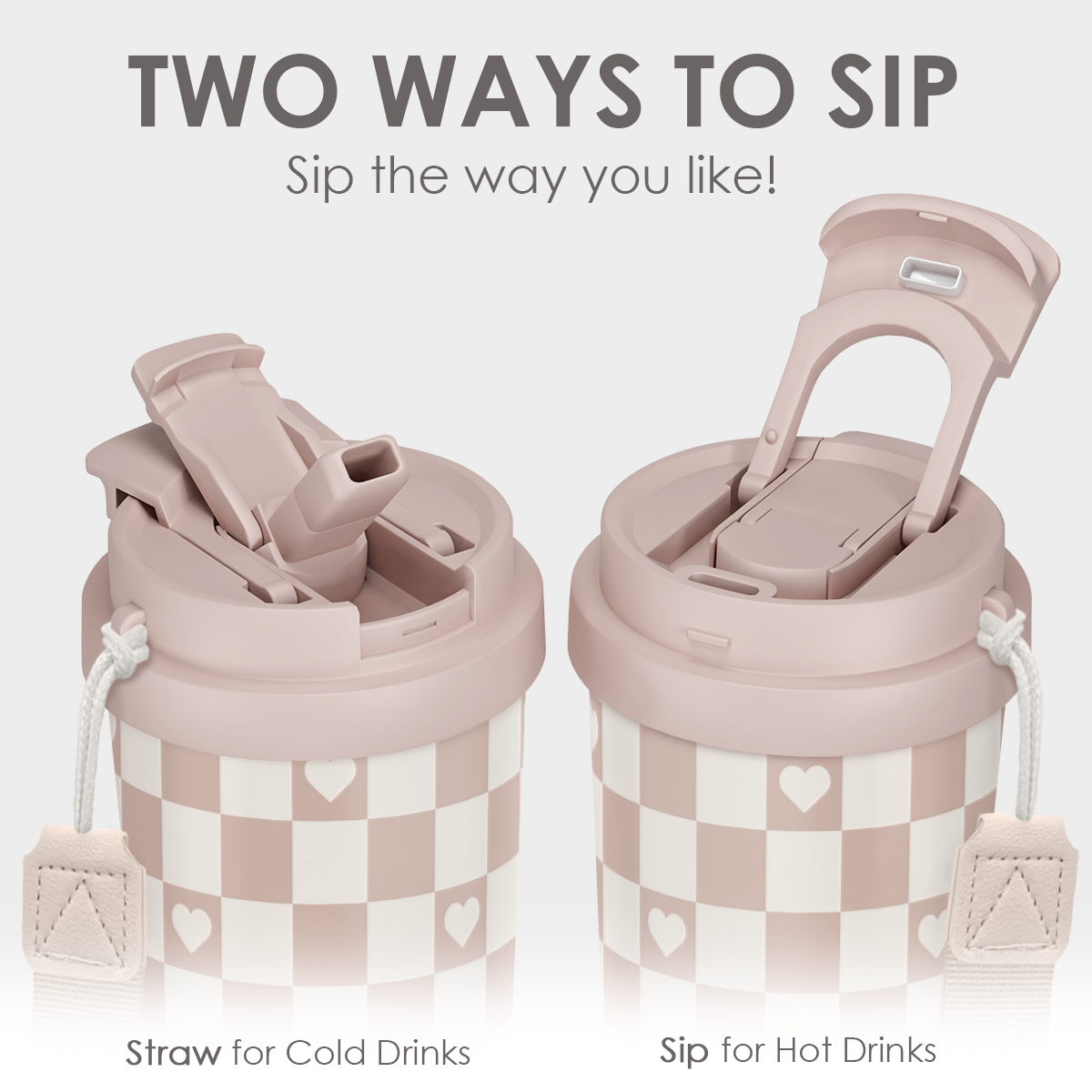 CaféMate 18oz Coffee Tumbler | Checkered Pattern