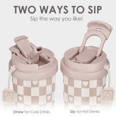 CaféMate 18oz Coffee Tumbler | Checkered Pattern