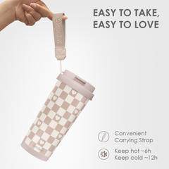 CaféMate 18oz Coffee Tumbler | Checkered Pattern