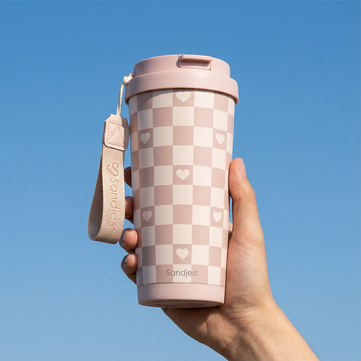 CaféMate 18oz Coffee Tumbler | Checkered Pattern