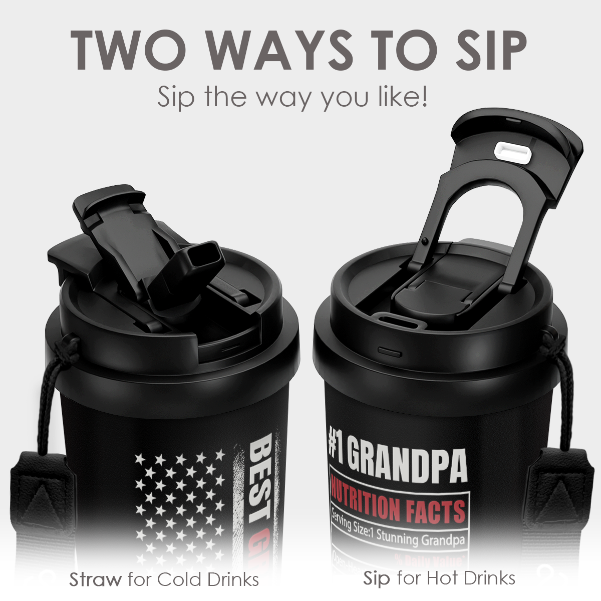 CaféMate 18oz Coffee Tumbler | Gift for Grandpa