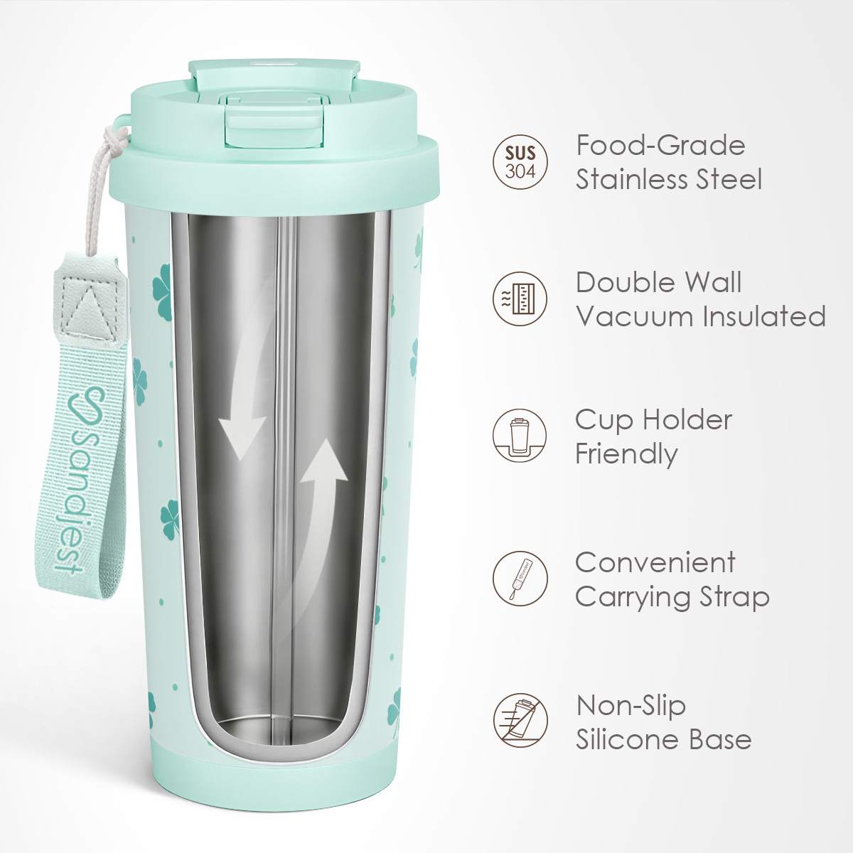 CaféMate 18oz Coffee Tumbler | Shamrocks