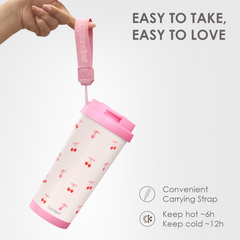 CaféMate 18oz Coffee Tumbler | Cherry Stripes