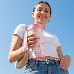 CaféMate 18oz Coffee Tumbler | Cherry Stripes