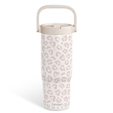 Beige Leopard TintFlip | Straw Lid Tumbler with Carry Handle 30oz