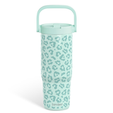 Mint Leopard TintFlip | Straw Lid Tumbler with Carry Handle 30oz