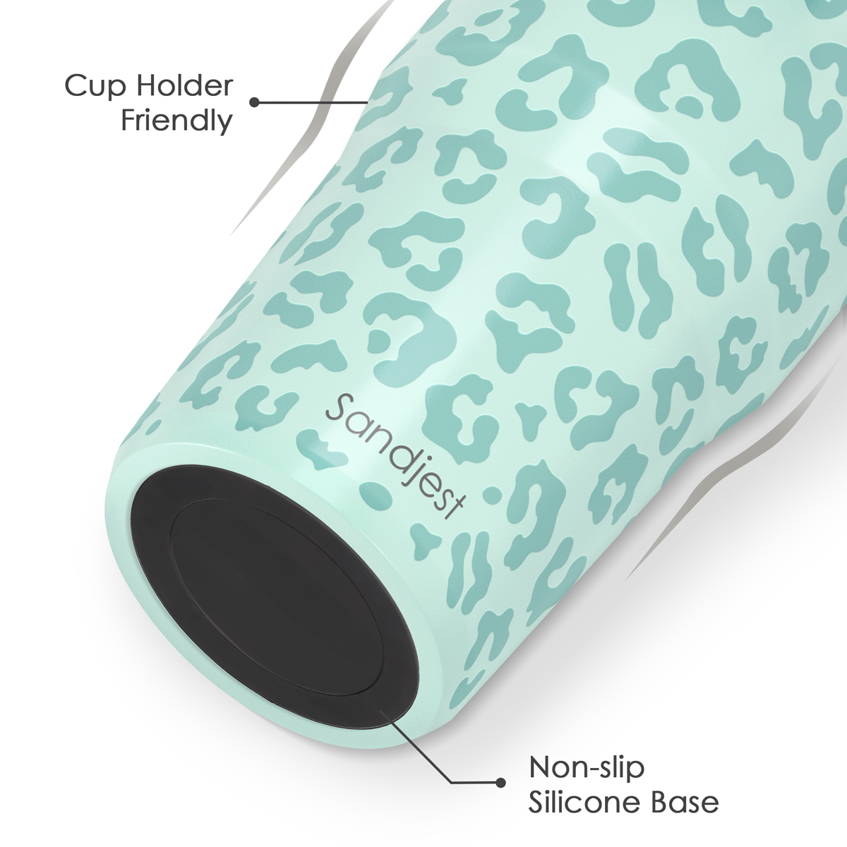 Mint Leopard TintFlip | Straw Lid Tumbler with Carry Handle 30oz