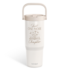 Book Lover Stainless Steel Straw Lid Tumbler 30oz with Carry Handle for Women Girls, One More Chapter Insulated Travel Coffee Cup, Gift for Sports Outdoor Workout Christmas Birthday