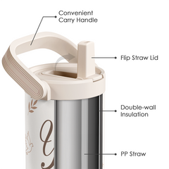 Christian Stainless Steel Straw Lid Tumbler 30oz with Carry Handle for Women Girls, You Are Insulated Travel Coffee Cup, Gift for Sports Outdoor Workout Christmas Birthday