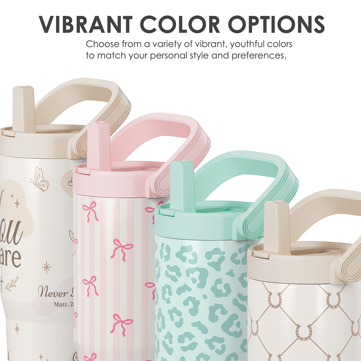 Christian Stainless Steel Straw Lid Tumbler 30oz with Carry Handle for Women Girls, You Are Insulated Travel Coffee Cup, Gift for Sports Outdoor Workout Christmas Birthday