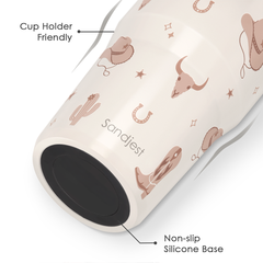 Cowgirl Stainless Steel Straw Lid Tumbler 30oz with Carry Handle for Women Girls, Insulated Travel Coffee Cup, Gift for Sports Outdoor Workout Christmas Birthday