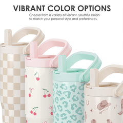 Cowgirl Stainless Steel Straw Lid Tumbler 30oz with Carry Handle for Women Girls, Insulated Travel Coffee Cup, Gift for Sports Outdoor Workout Christmas Birthday