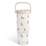 White Cat TintFlip | Straw Lid Tumbler with Carry Handle 30oz