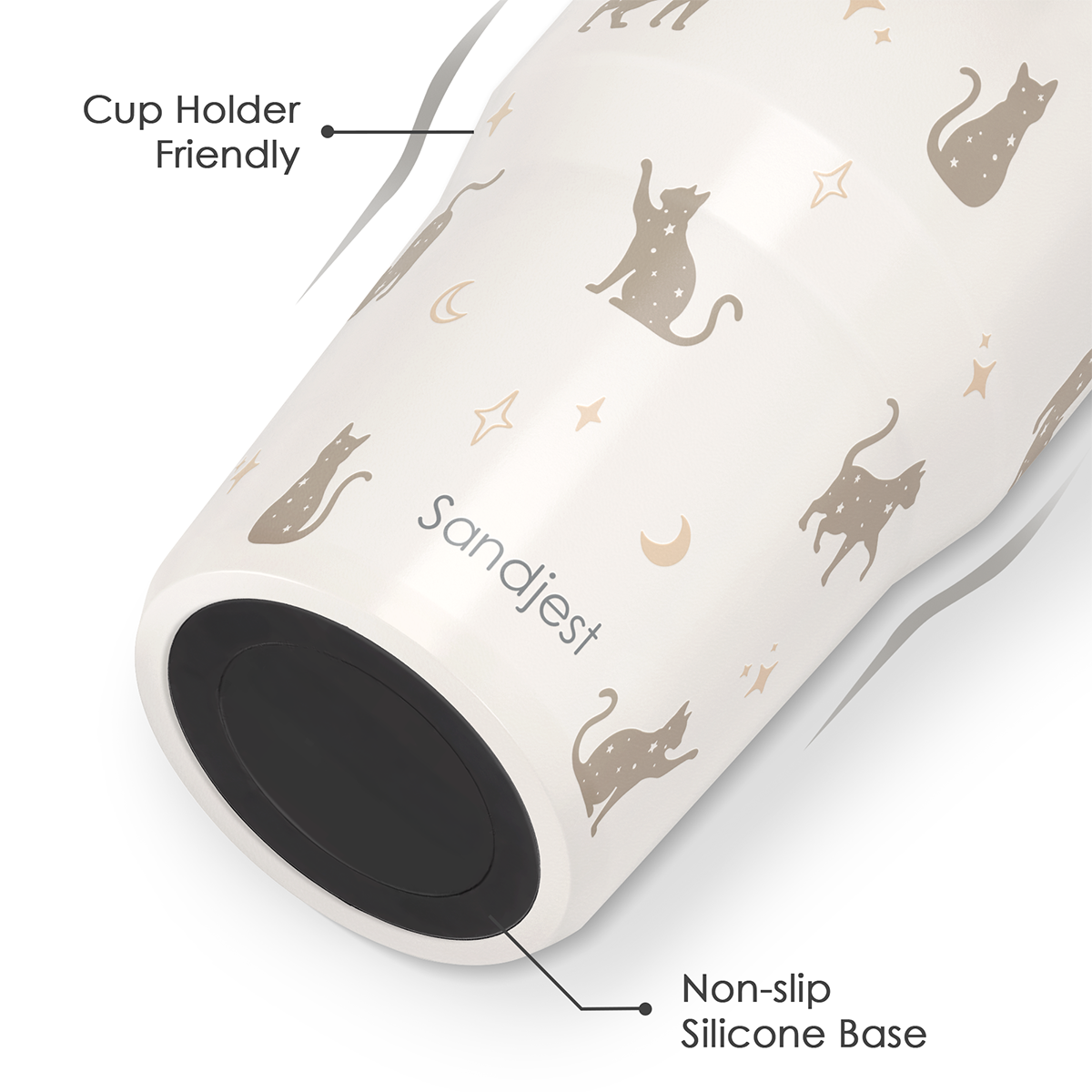 White Cat TintFlip | Straw Lid Tumbler with Carry Handle 30oz