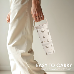 White Cat TintFlip | Straw Lid Tumbler with Carry Handle 30oz