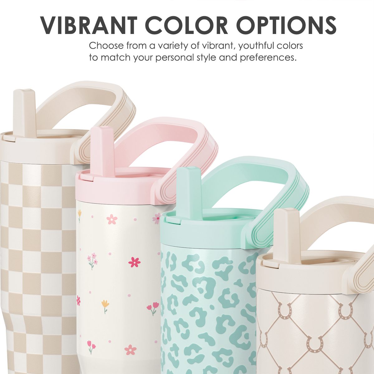30oz Floral Insulated Stainless Steel Straw Tumbler