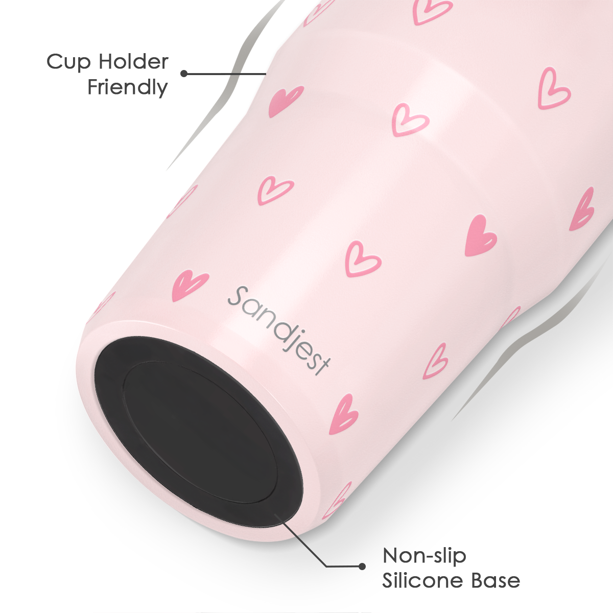Heart Stainless Steel Insulated Tumbler 30oz with Straw Lid & Handle