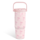 Pink Bow TintFlip | Straw Lid Tumbler with Carry Handle 30oz