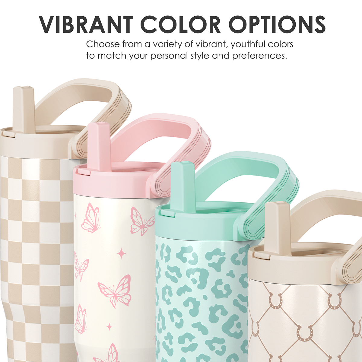 Butterfly Stainless Steel Straw Lid Tumbler 30oz with Carry Handle for Women Girls, Insulated Travel Coffee Cup, Gift for Sports Outdoor Workout Christmas Birthday