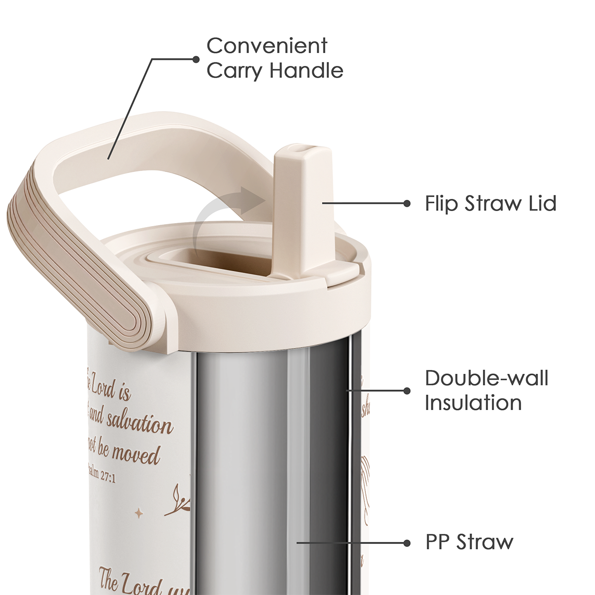 Christian Stainless Steel Straw Lid Tumbler 30oz with Carry Handle for Women Girls, Child of God Insulated Travel Coffee Cup, Gift for Sports Outdoor Workout Christmas Birthday