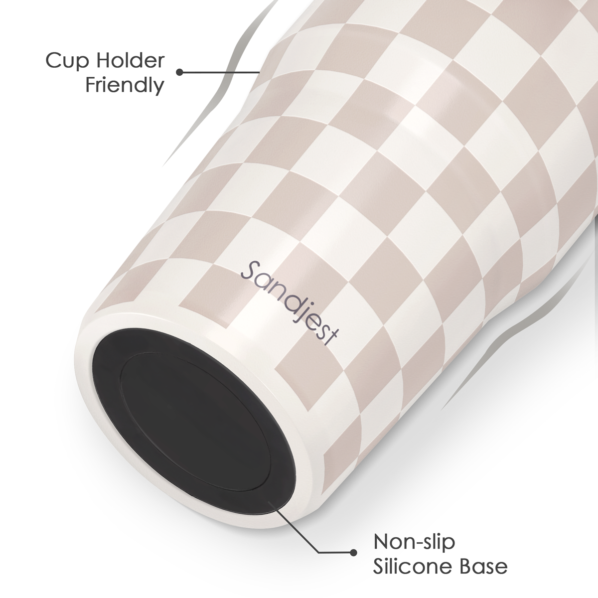 Brown Checker TintFlip | Straw Lid Tumbler with Carry Handle 30oz