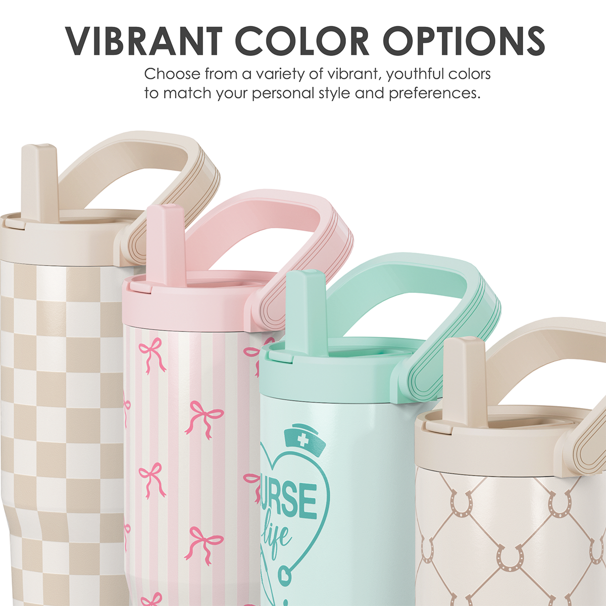 Mint Nurse TintFlip | Straw Lid Tumbler with Carry Handle 30oz