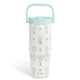 Mint Pickleball TintFlip | Straw Lid Tumbler with Carry Handle 30oz