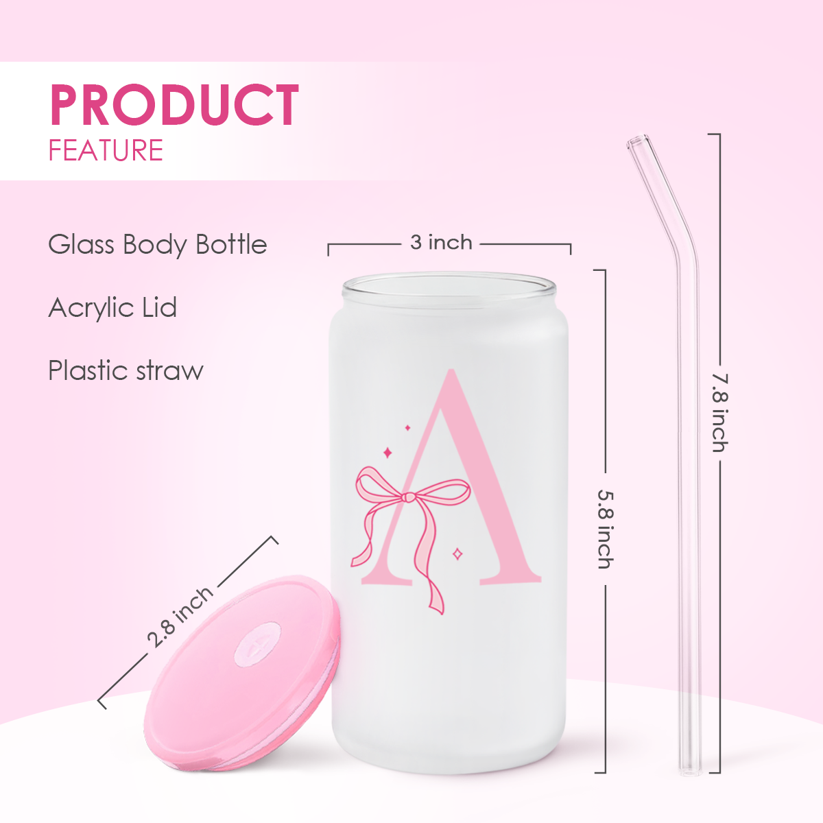 Monogram GlassGlow | Frosted Glass Tumbler 16oz