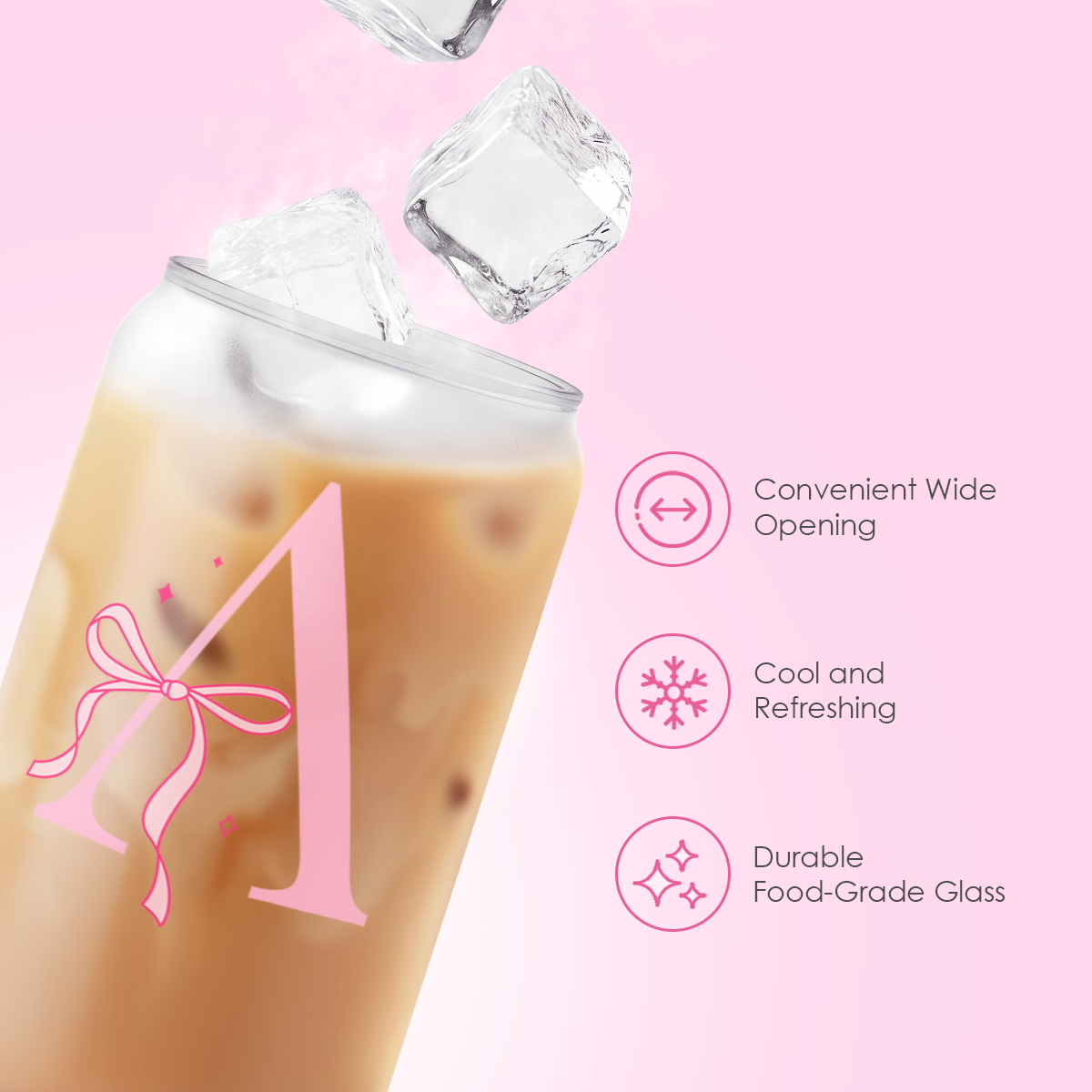 Monogram GlassGlow | Frosted Glass Tumbler 16oz